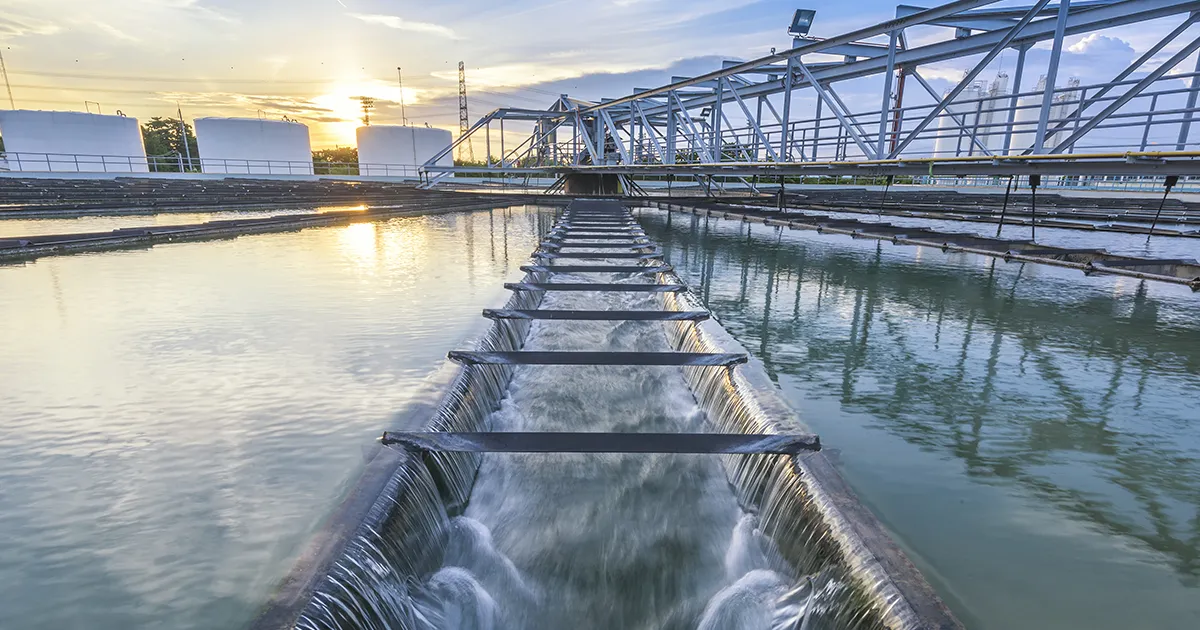 Water flows through a water treatment plant in Australia